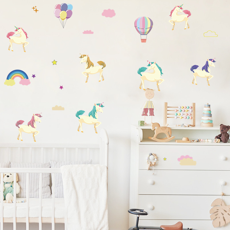 Cartoon Watercolor Unicorn Wall Stickers display picture 3