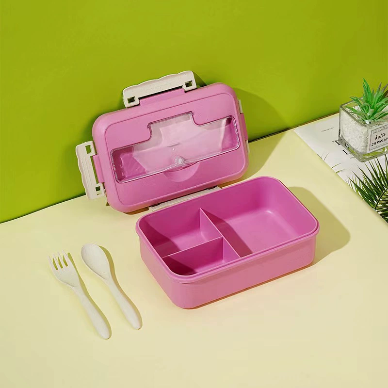 Ланчбокс для студентов Bento, 3 отделения, микроволновый ПП с прибором (ложка/вилка/палочки)