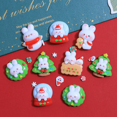 かわいいクリスマスのウサギのウサギの子供の趣味の手作りのdiyクリームの携帯のケースの髪飾りのヘアピンのアクセサリーの樹脂の部品の卸売り