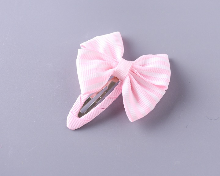 Girl's Sweet Stripe Fruit Bow Knot Cloth Printing Hair Clip display picture 9