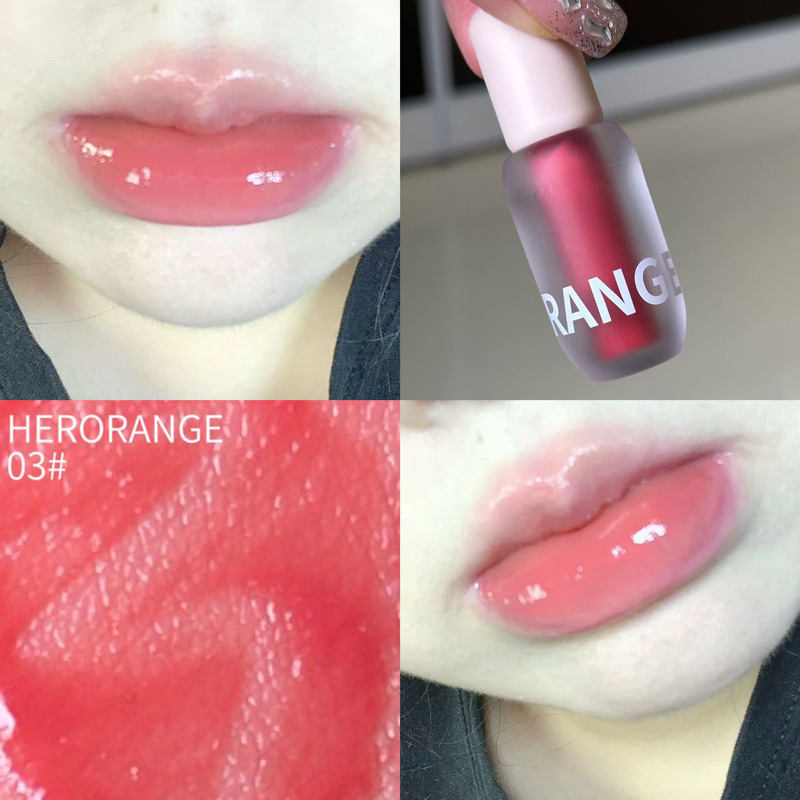 HERORANGE クールウォーターライトリップグロス ミラーリップグロス カップに付かない 白く見える 学生向け お手頃価格の口紅|undefined