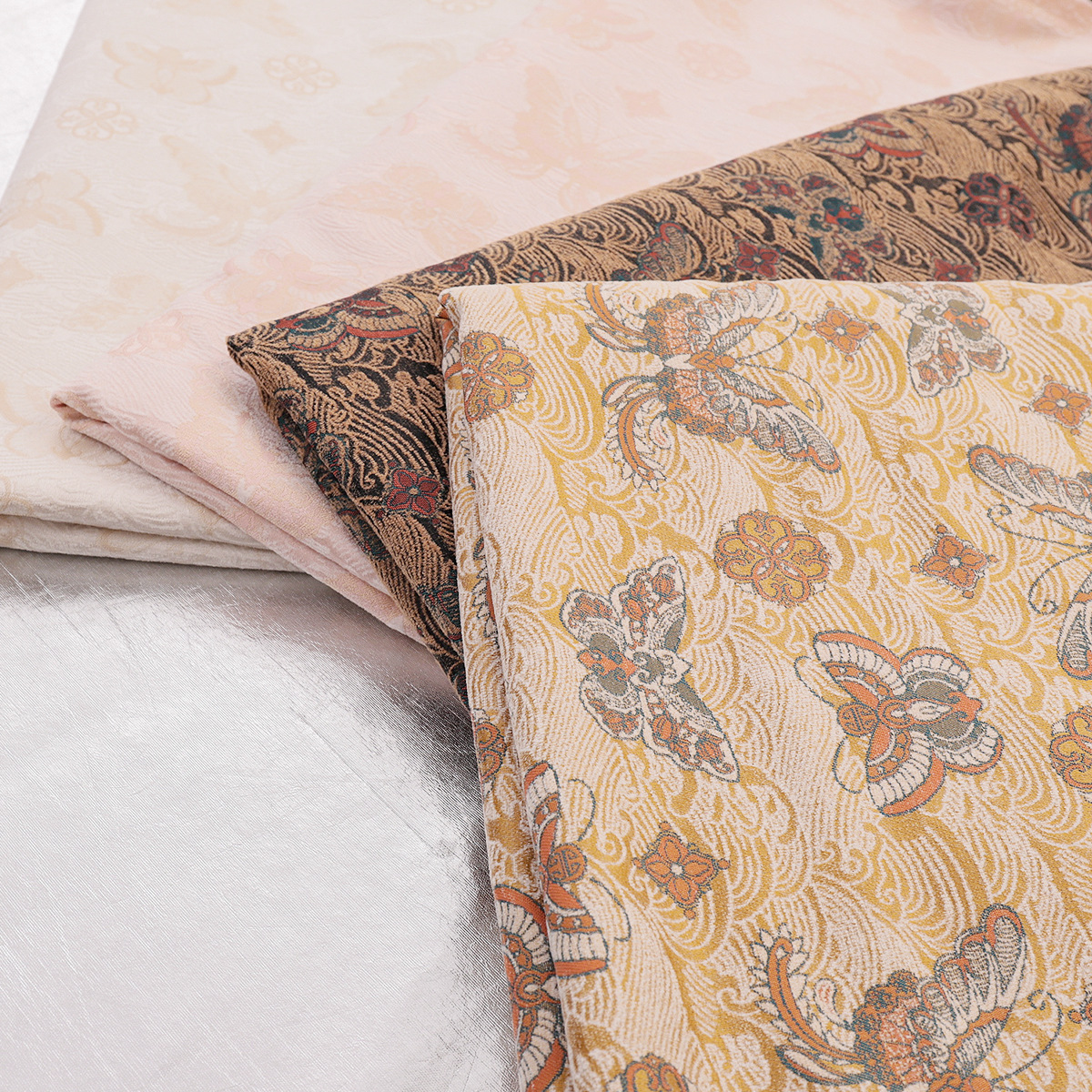 《SR026化蝶庄生》丝绒雪尼尔服装面料国风旗袍外套裙子服装布料