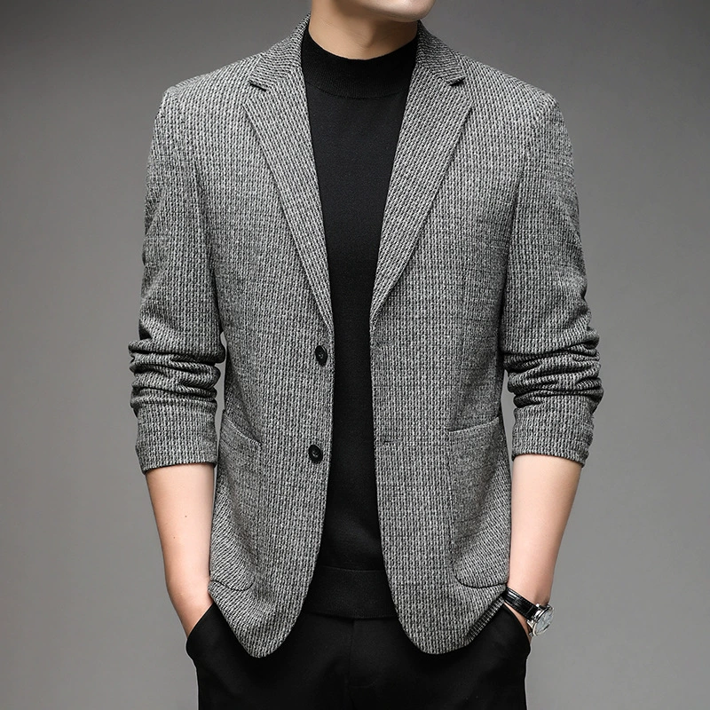 2024 средние и длинные молодые костюмы толстые повседневные куртки мужские корейские теплые костюмы мужские отцы