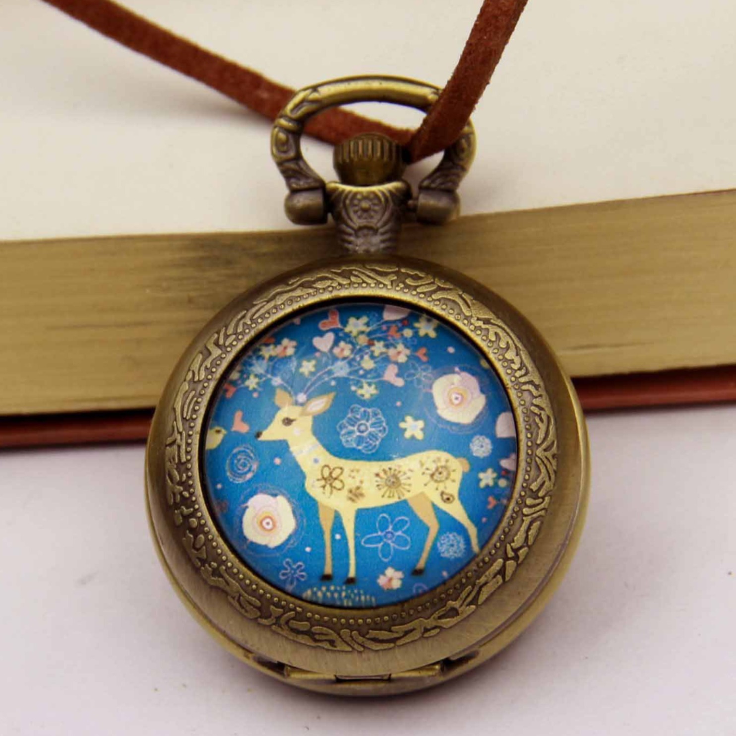Necklace watch vintage pocket watch wholesale Factory Direct medium pocket watch deer pocket watch 9 Spot 3 color plating