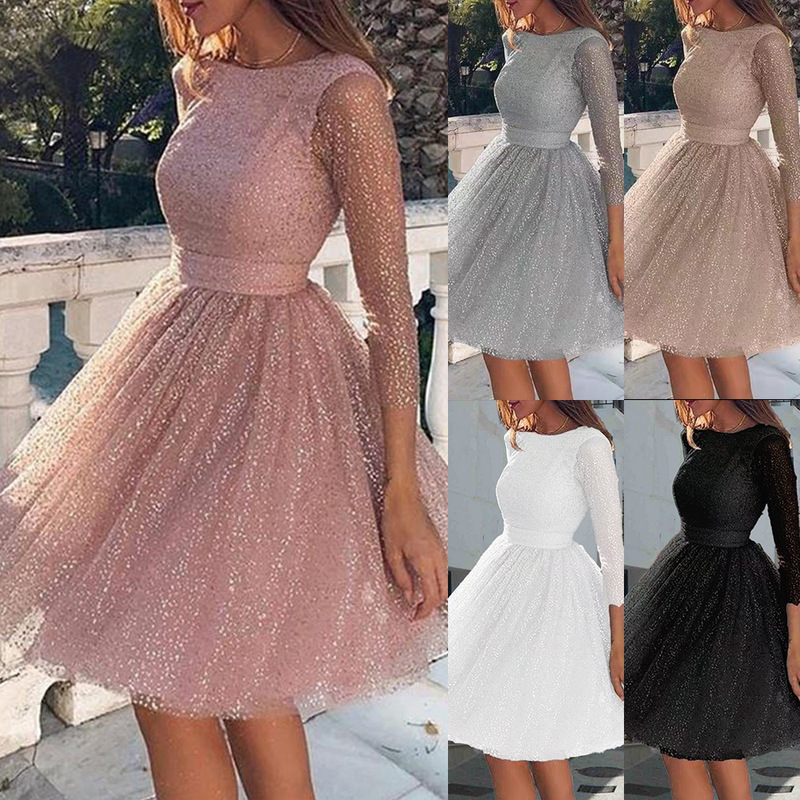 2025 Women's Fashion Long Sleeve Dress High Waist Evening Dress Cocktail Dress Women's Fashion Clothing Plus Size