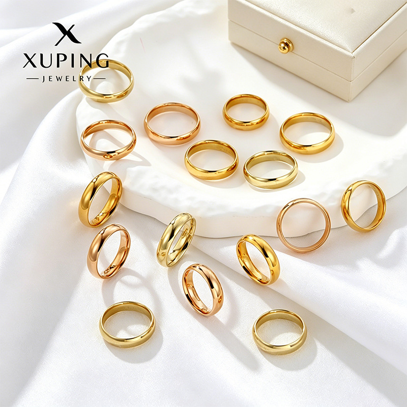 Anillo Sencillo de Acero Inoxidable Xuping, Nuevo y Moderno, con Superficie Lisa, Estilo Europeo y Americano, Anillo de Lujo Ligero para Uso Diario, Venta al Por Mayor image 1