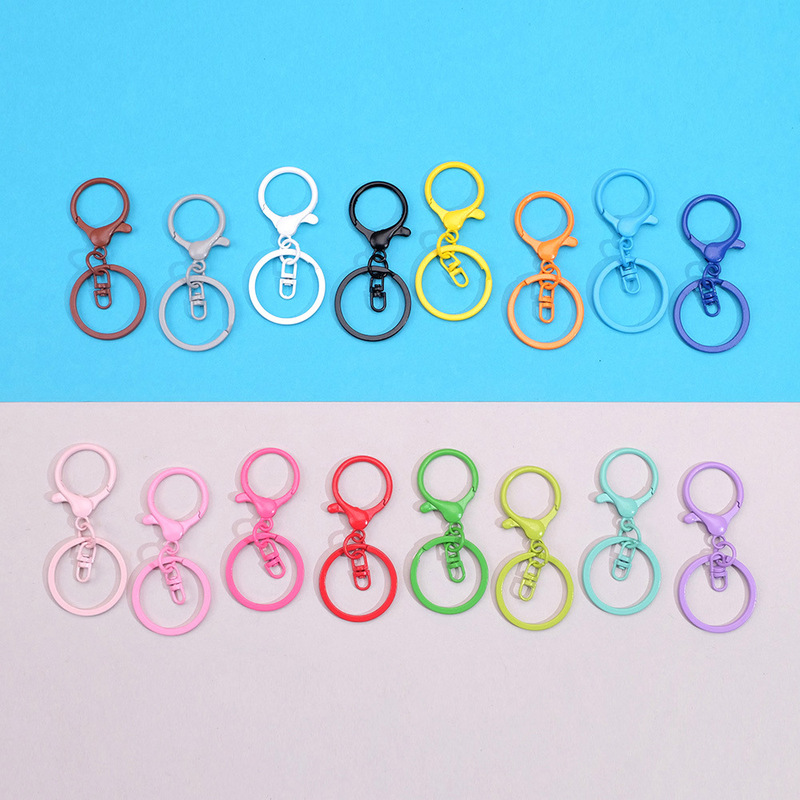 Colorful Alloy Painted Metal Keychain Spring Lobster Clasp Figure-Eight Buckle Pendant Buckle Handmade DIY Jewelry Accessory Buckle