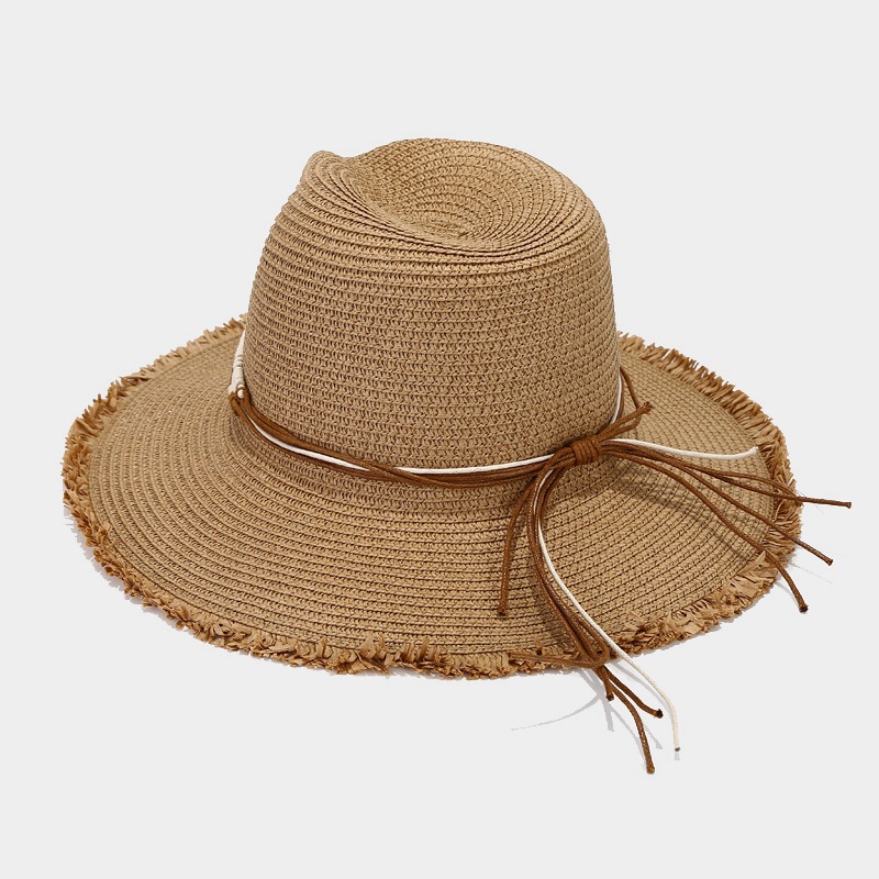 Women's Vacation Beach Solid Color Braid Wide Eaves Straw Hat display picture 7