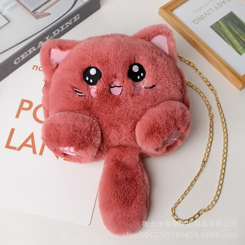 2020 Red Red Red New Korean Fashion Pussycat Bag Lovely Soft Moe Fashion Academy Wind Fluffy Pussycat Bag Mujer marea image 25