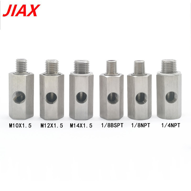 Fabricante de automóviles M14 M12 M10 1/4NPT a 1/8NPT orificio lateral adaptador de presión de combustible conector T