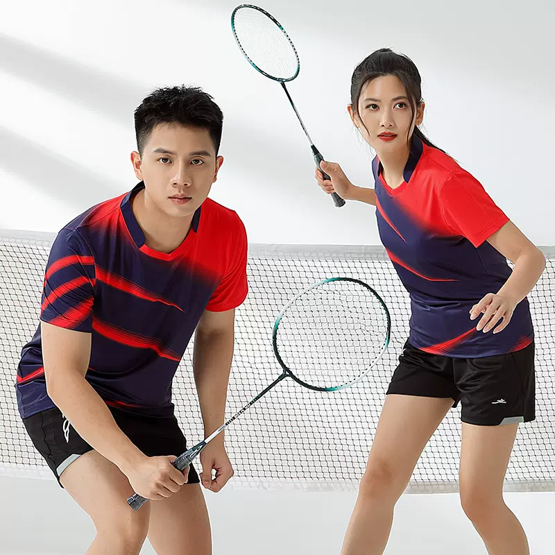 羽毛球服套装2024新款速干透气乒乓球衣V领比赛运动服批发