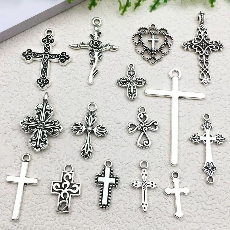 混15个十字架diy饰品配件挂件项链服饰礼品装饰材料毛衣链吊坠