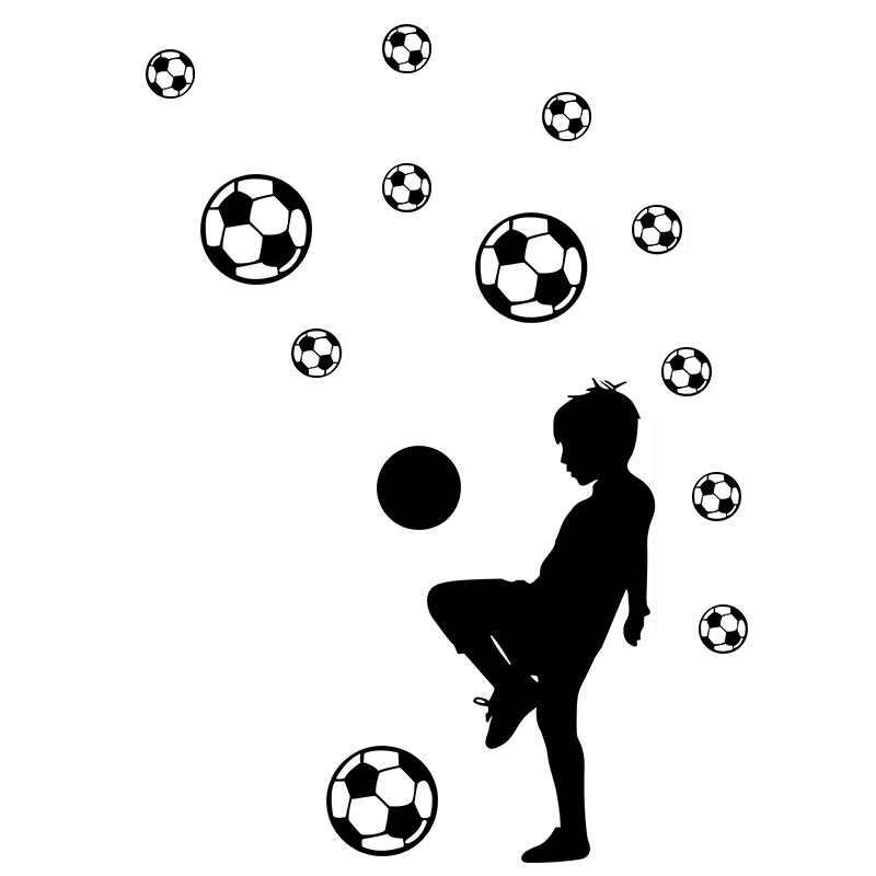 Football self-adhesive removable stickers on wall PVC, new collection, print