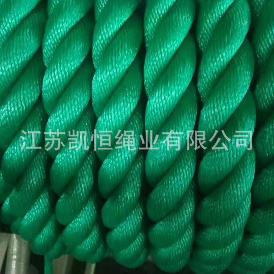 工厂供应高强绿色胶丝缆绳 浮水船用三股聚乙烯绳 高强胶丝绳