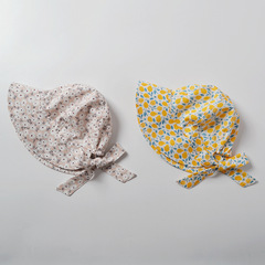 moinmlon Spring and Autumn Korean Version Girls' Brim Sun Hat Baby Cotton Sun Hat Infant Elastic Bowl Hat