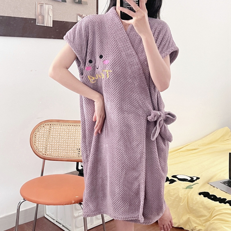 [파인애플 체크무늬 목욕스커트] [반팔] - 퍼플