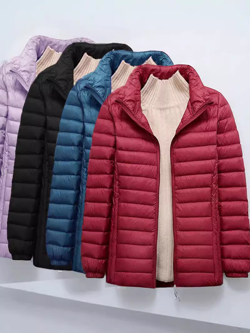Warm winter down jacket with down