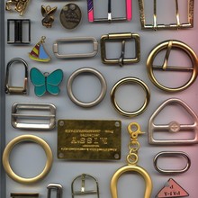 口袋兜拉锁配大圆圈环吊坠 皮包手提包拉链铜材质 wy2012