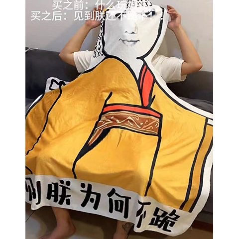 皇帝龙图驾崩表情包毯子异形搞怪毯空调毯搞笑午睡小毯子