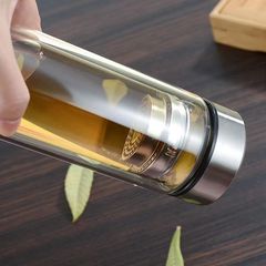 批發透明雙層玻璃杯印字logo廣告伴手禮杯子禮品泡茶杯高硼硅水杯