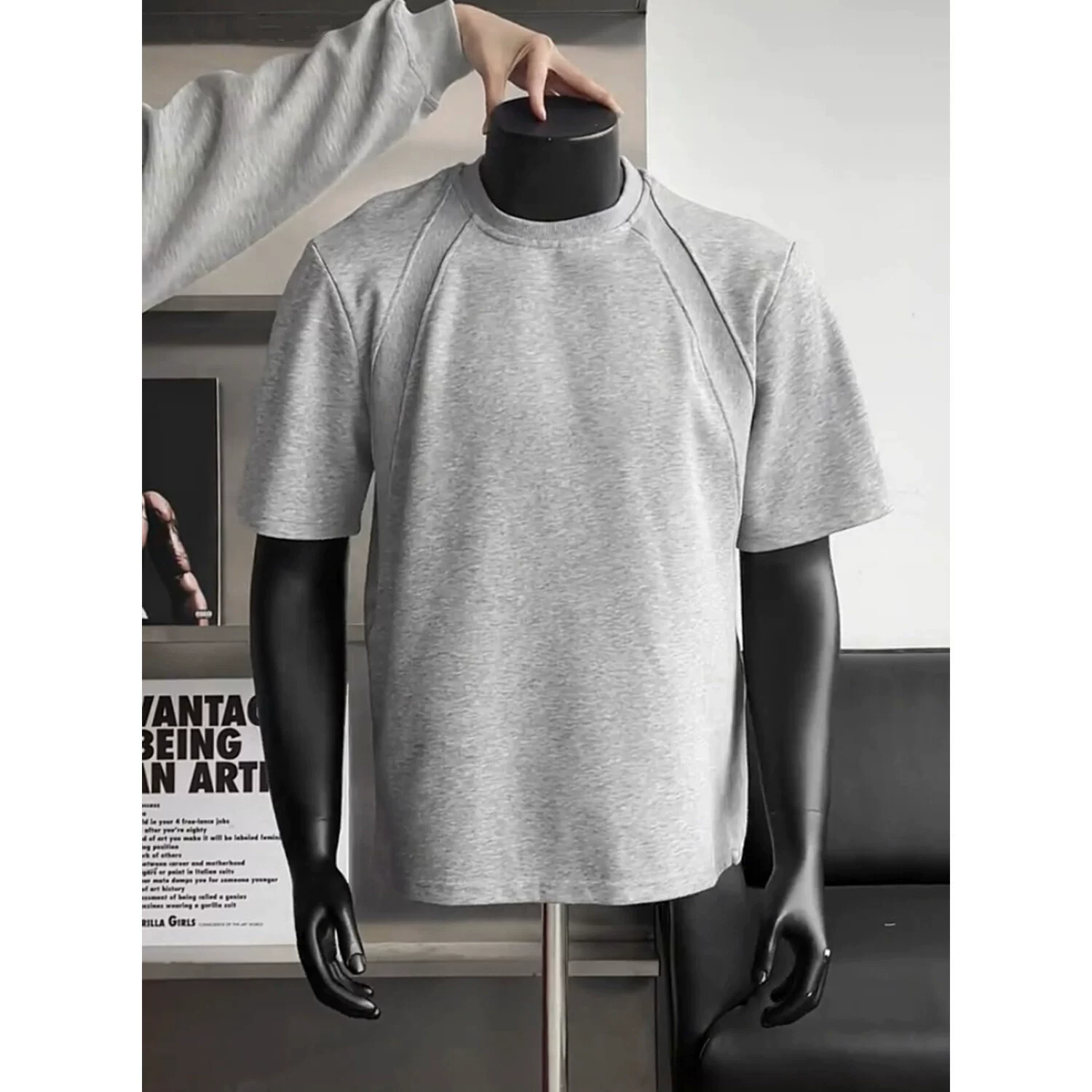 Hard Hanwan Benger 2025 новый летний мужской воздушный слой с короткими рукавами футболка с полукрувом топ летняя одежда