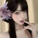 Purple Flower Sea Super Fairy Lily Flower Edge Clip Anemone Flower Hairpin Atmosphere Sense to Mirror Beats Beautiful stunner Headdress