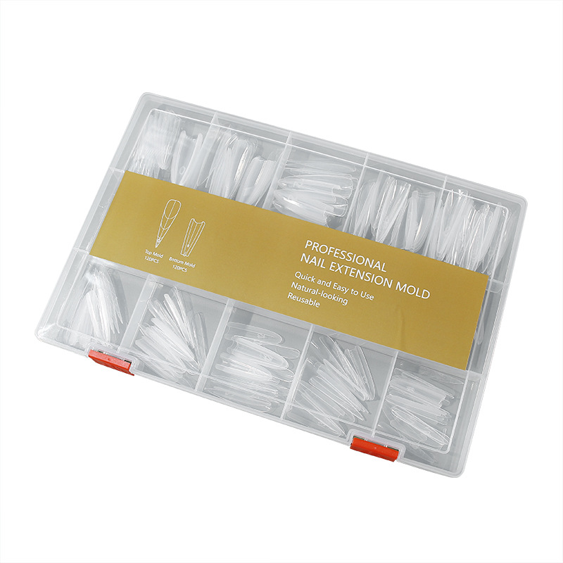 Escalera de perro fino sándwich elíptico molde de película de uñas rápida extensión de uñas cristal sin papel molde de construcción de fototerapia transparente