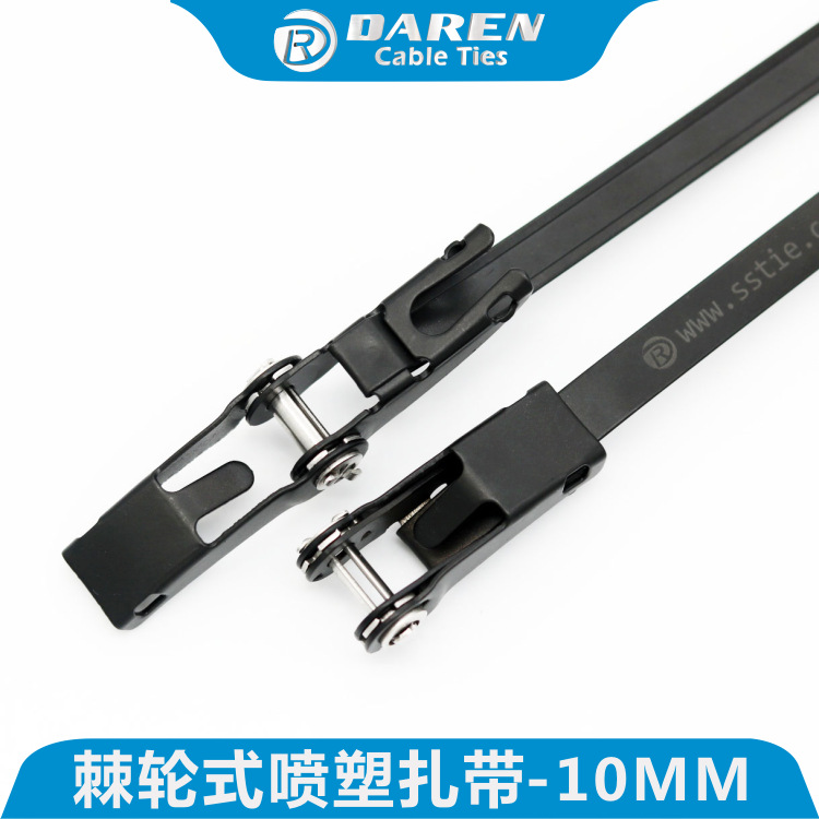 厂家供应10MM 万能钢带箍不锈钢扎带（喷塑） 材质201、304、316