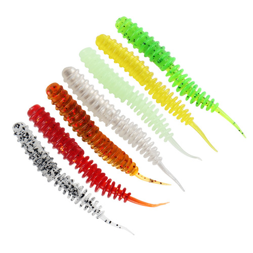 Factory Lure Soft Worm Tail Fake Bait Floating Shallow Jig Lure Wholesale Light Dance Worm Soft Bait