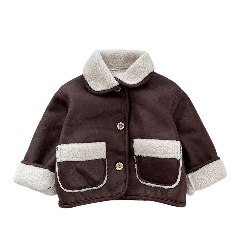 Niños callejero chaqueta guapo 2025 nuevo bebé cool con chaqueta de cuero caliente, ropa casual para bebé