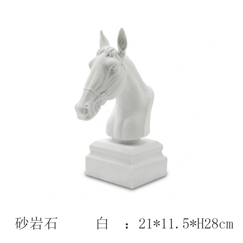El viento tranquilo retro hace viejos colores cabeza de caballo escultura decoración artística estilo europeo sala de estar estudio decoración porche
