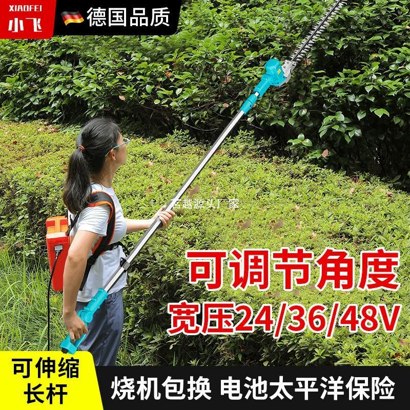 Бесщеточный электрический кусторез с высокой веткой, литиевая батарея, телескопический триммер с длинной штангой, перезаряжаемые ландшафтные ножницы для обрезки в воздухе