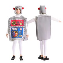 现货款跨境专供厂家直销万圣节儿童表演服机器人cosplay服装套装