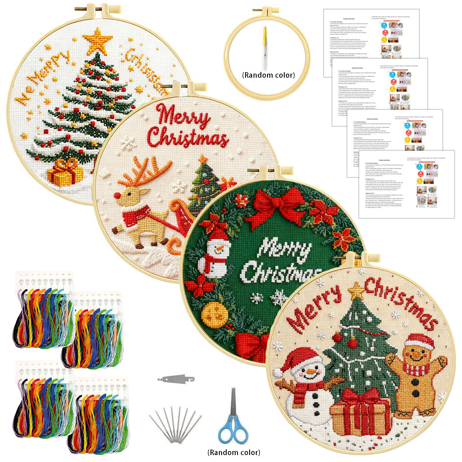 Comercio exterior Navidad de venta caliente colección de Navidad cuatro impresión de alta definición pinturas de bordado cruzado introducción image 11