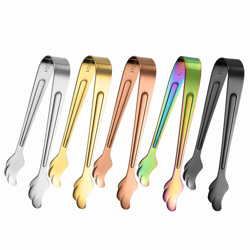 Cross-border 304 stainless steel sugar cube ice clip wings ice cube ice bucket clip ice tongs lemon food clip wholesale