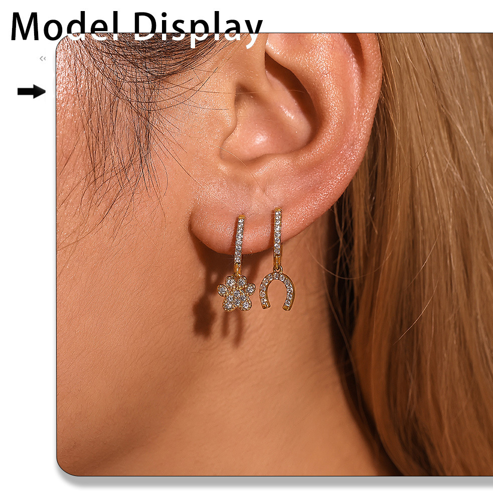 Sugar Cube Geometric Zircon Earrings Hand Inlaid Diamond Jewelry_voghion.com