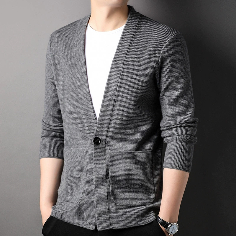 2025 Chunxin Knitted Men's Cardigan Outer Wear Men's Simple Youth with Pocket Cardigan Sweater Jacket Men's Clothing