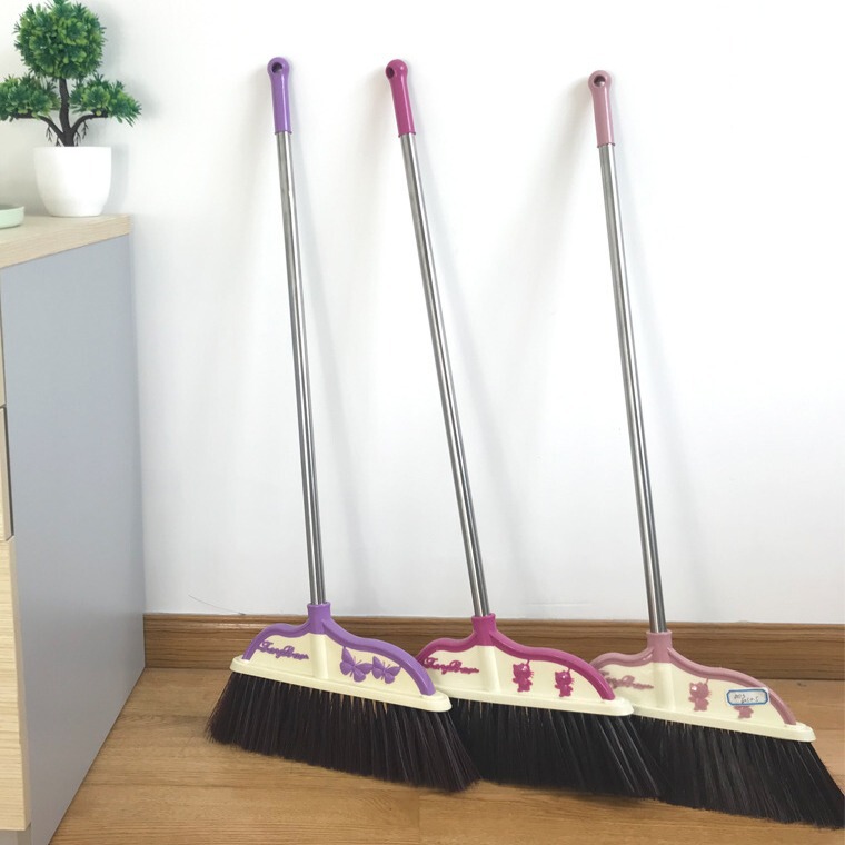 Factory new plastic stainless steel broom lengthened handle household floor office cleaning broom