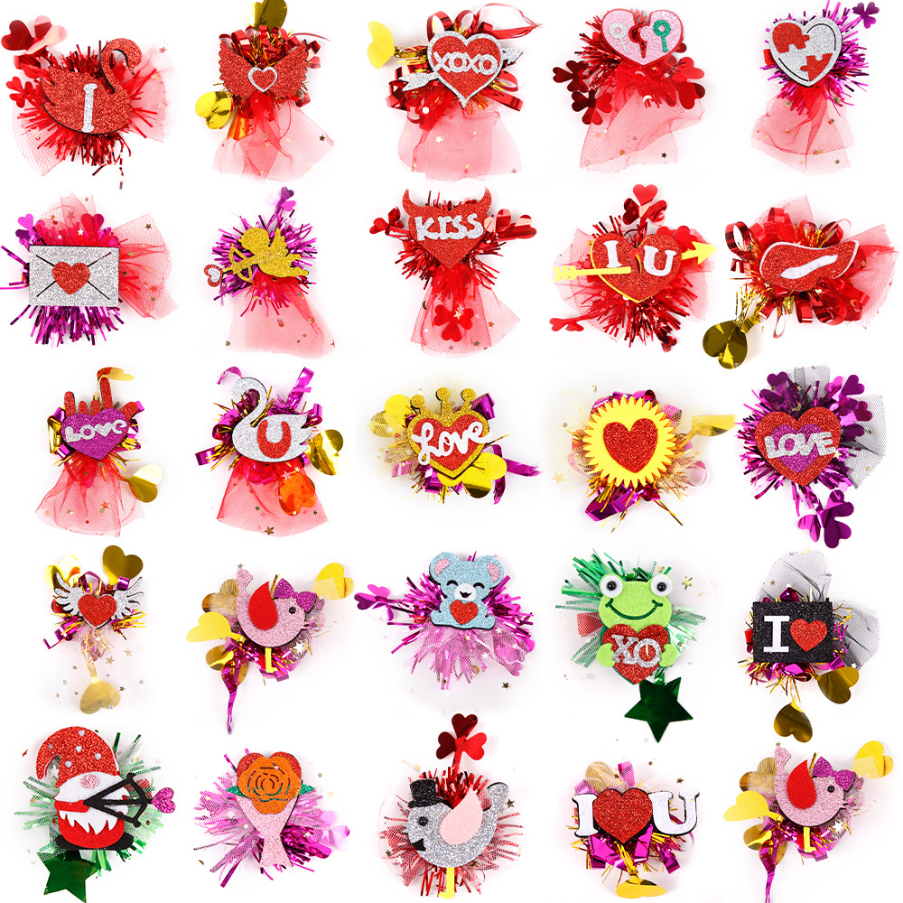 Amazon nuevo día de San Valentín fiesta decoración romántica atmósfera caricatura amor clip de pelo toque
