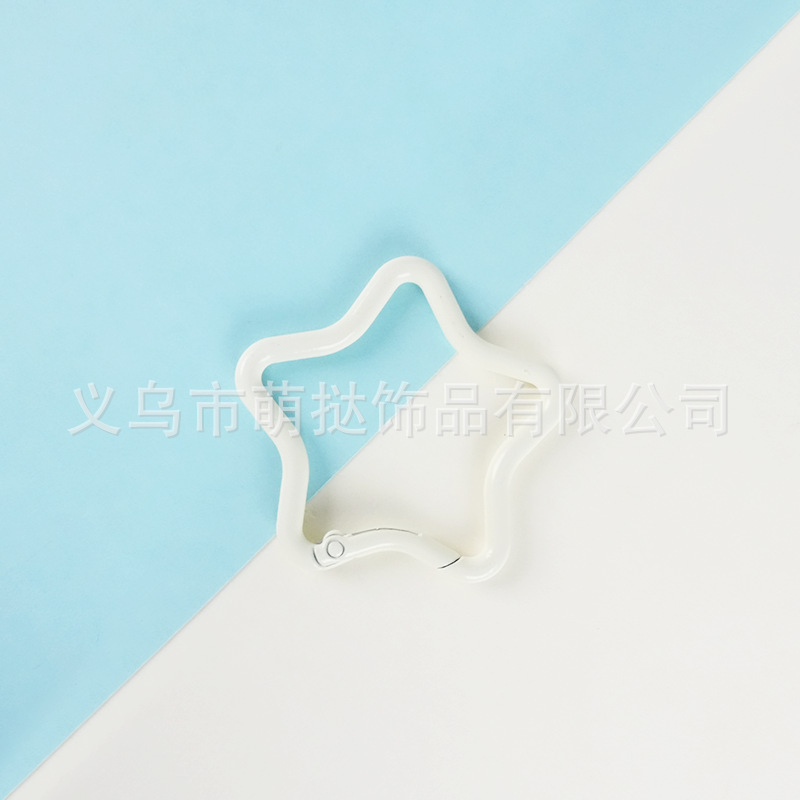 马卡龙彩色烤漆合金五角星钥匙扣糖果色背包外挂挂钩diy饰品配件|undefined