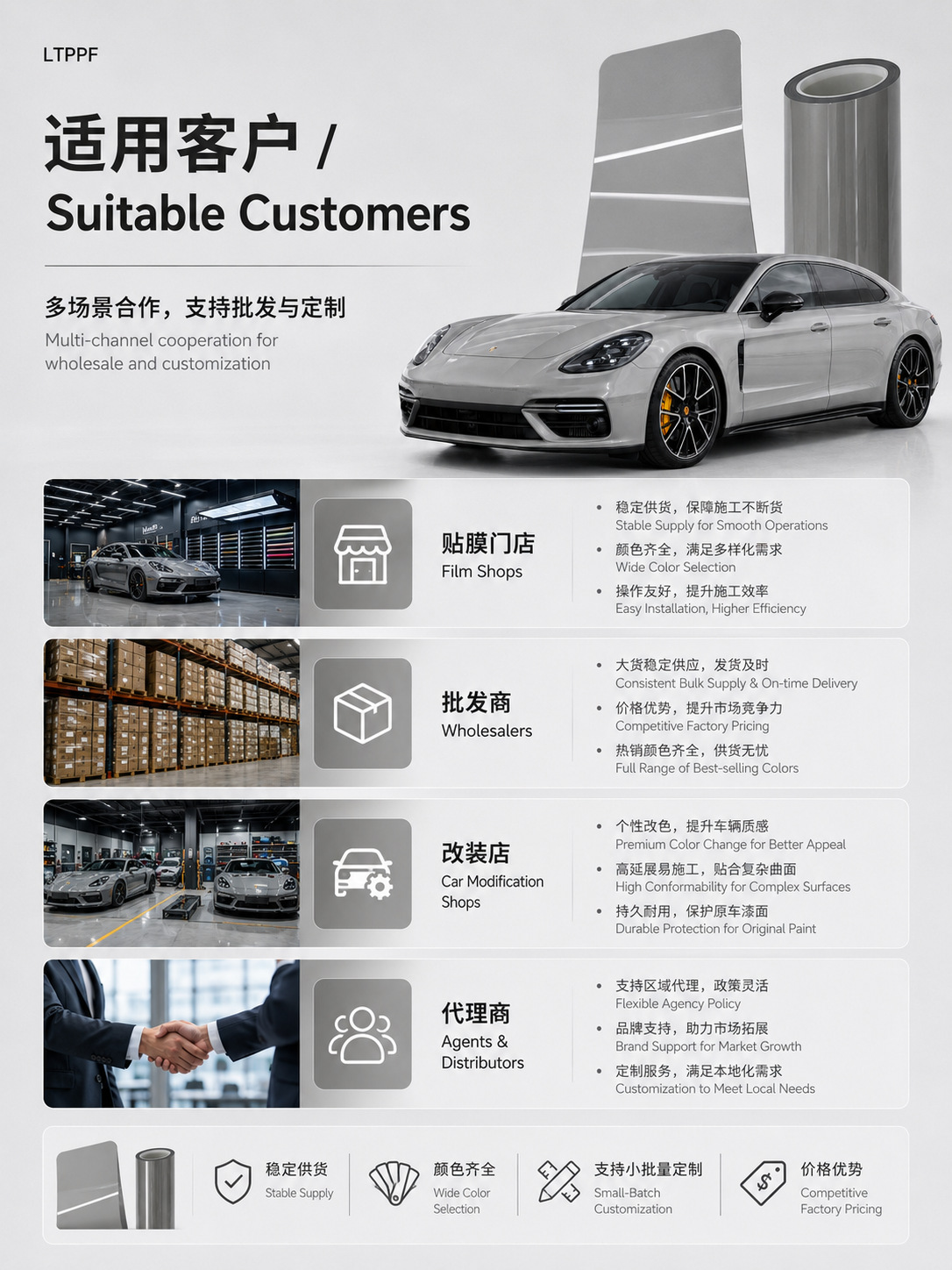 Tpu Colored Car Wrap, Porsche Gray Ppf Color Change Film, Pet Car Wrap Film, Source Factory Wholesale in Stock