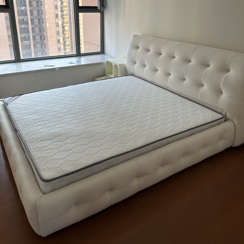 Nueva cama de tela de algodón rojo francés crema de viento doble 1.8x2m cama de soporte doble