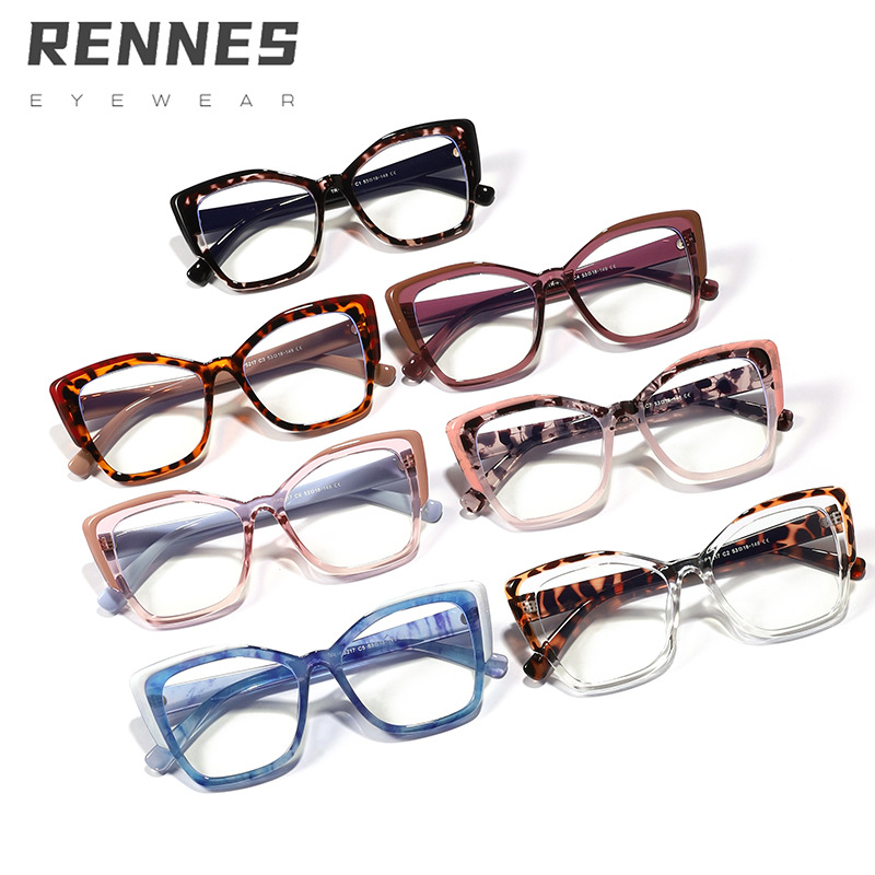 Gafas de estampado de leopardo retro marco ligero marco grande gafas de luz anti-azul liso nuevo marco de gafas lisas TR90