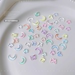 新款月亮五角星摩卡钻美少女美甲饰品2025战士马卡龙平底蝴蝶钻石