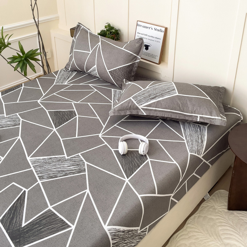 新スタイルのボックスシーツ、小さなフレッシュプリント、シングルピース、シングル/ダブルベッドカバー、防塵保護ベッドカバー、ナチュラルカラーのボックスシーツ