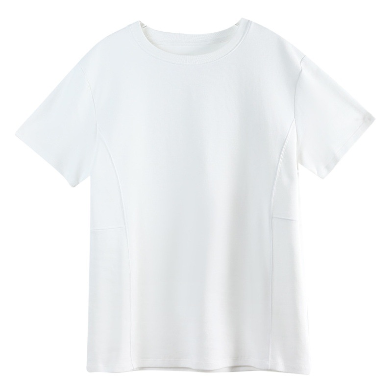 CANVAUS nueva camiseta de manga corta Camiseta de algodón para mujer suelta de verano versátil cuello redondo estilo Hong Kong