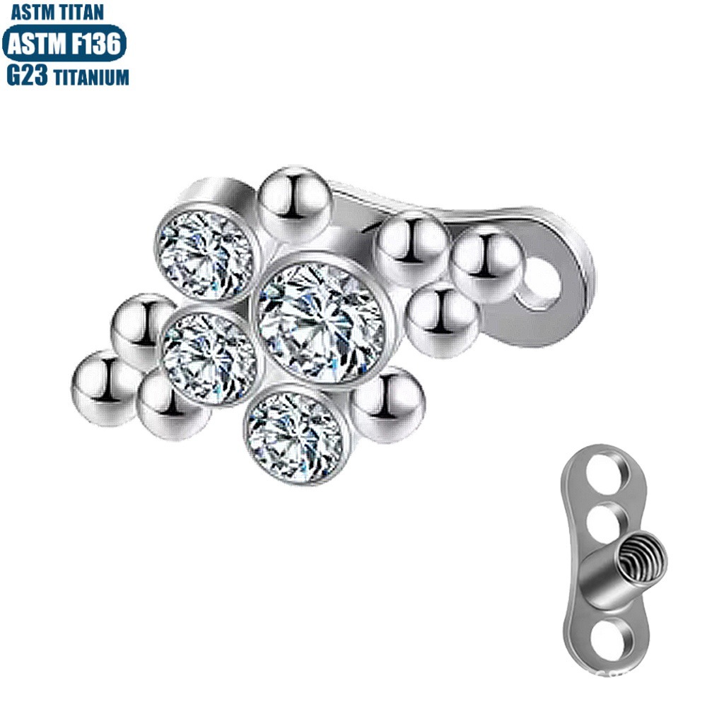Pointed labret stud close-up product detail