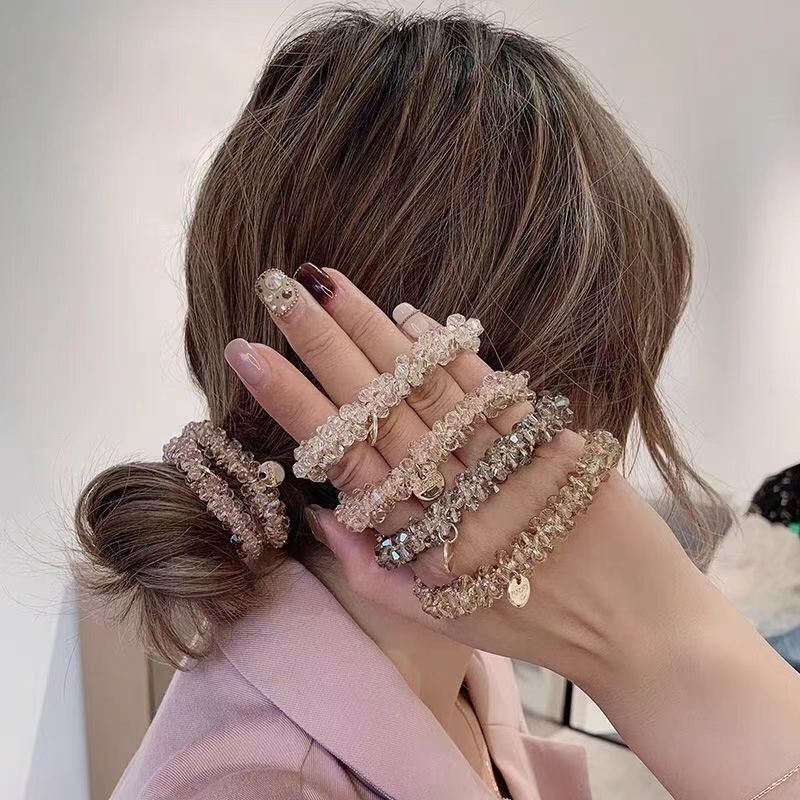 韓国東大門クリスタルヘアバンドブレスレット兼用ヘッドバンド韓国風ネットセレブシンプルヘアバンドゴムバンド女性のヘアアクセサリー|undefined