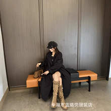 2025高级设计腰带风衣款鹅绒服女休闲长款过膝百搭立领欧韩外套冬