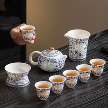 青花玉瓷玲珑功夫茶具套装2025新款轻奢高档家用茶壶茶杯中式礼盒